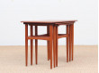 Mid-Century  modern scandinavian nesting tables in teak