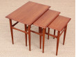 3 tables gigognes scandinaves en teck.