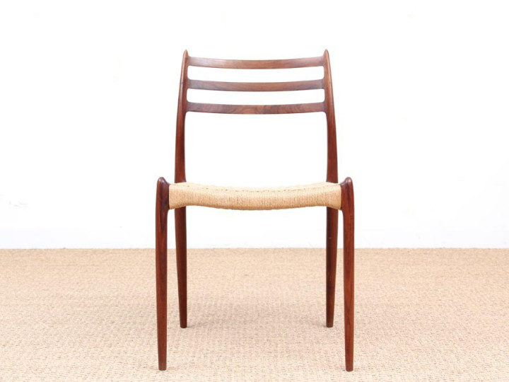 Mid-Century  modern scandinavian set of 4 Scandinavian rosewood chairs N° 78 by  Niels O. Møller