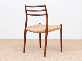 Mid-Century  modern scandinavian set of 4 Scandinavian rosewood chairs N° 78 by  Niels O. Møller