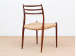 Mid-Century  modern scandinavian set of 4 Scandinavian rosewood chairs N° 78 by  Niels O. Møller