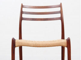 Mid-Century  modern scandinavian set of 4 Scandinavian rosewood chairs N° 78 by  Niels O. Møller