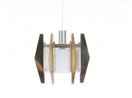 Paire de suspensions scandinaves en verre et laiton