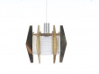 Paire de suspensions scandinaves en verre et laiton