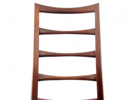 Suite de 4 chaises scandinaves en palissandre de Rio modèle Lis