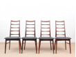 Mid-Century  modern scandinavian set of 4 rosewood chairs modele Lis  by Niels Koefoed