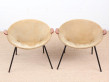 Mid-Century  modern scandinavian pair of balloon chairs by Hans Olsen