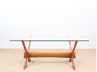 Mid-Century  modern scandinavian coffee table in glass by Illum Wikkelsø 