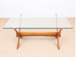 Mid-Century  modern scandinavian coffee table in glass by Illum Wikkelsø 