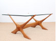 Mid-Century  modern scandinavian coffee table in glass by Illum Wikkelsø 