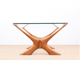 Mid-Century  modern scandinavian coffee table in glass by Illum Wikkelsø 