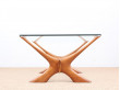 Mid-Century  modern scandinavian coffee table in glass by Illum Wikkelsø 