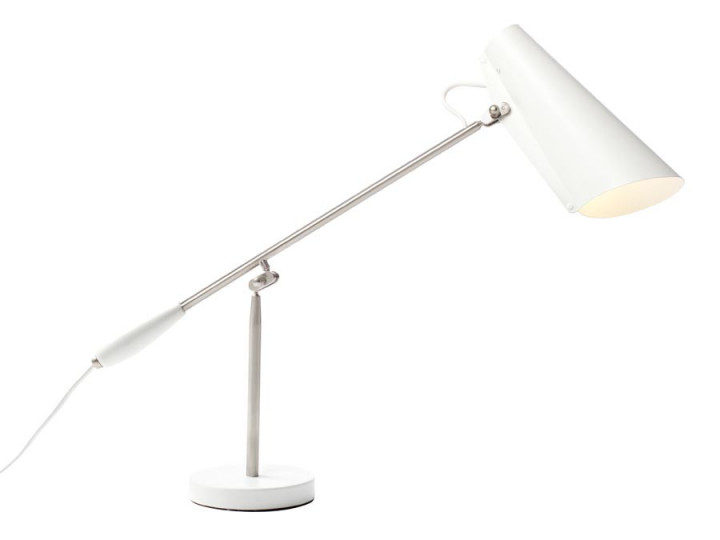 Lampe de table scandinave S-30016 "Birdy" blanche. Edition neuve. 