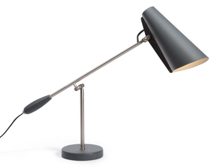 Lampe de table scandinave S-30016 "Birdy" grise. Edition neuve. 