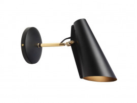 Mid-Century  modern wall  lamp S-30016 "Birdy" black short arm by Birger Dahl. New release.