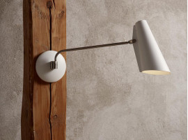 Mid-Century  modern wall  lamp S-30016 "Birdy" long arm black by Birger Dahl. New release.