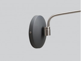 Mid-Century  modern wall  lamp S-30016 "Birdy" long arm black by Birger Dahl. New release.