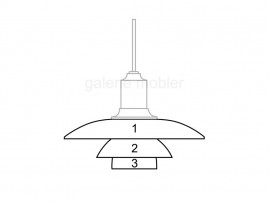 Pièces détachées pour suspension Louis Poulsen modèle PH 2/1