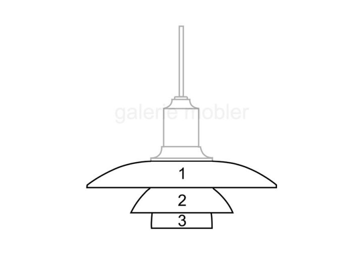 Pièces détachées pour suspension Louis Poulsen modèle PH 2/1