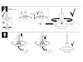 Pièces détachées pour suspension Louis Poulsen modèle PH 2/1