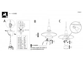 Spare parts for Louis Poulsen pendant lamp PH 3 1⁄2-2 1⁄2 Verre