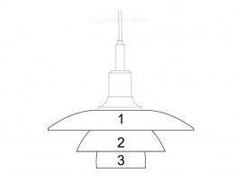 Pièces détachées pour suspension Louis Poulsen modèle PH 3 1⁄2-2 1⁄2 Verre