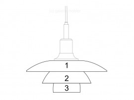 Spare parts for Louis Poulsen pendant lamp PH 3 1⁄2-2 1⁄2 Verre