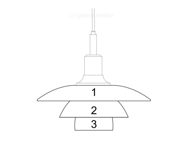 Pièces détachées pour suspension Louis Poulsen modèle PH 3 1⁄2-2 1⁄2 Verre