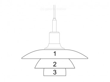 Pièces détachées pour suspension Louis Poulsen modèle PH 3 1⁄2-2 1⁄2 Verre