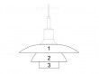 Spare parts for Louis Poulsen pendant lamp PH 3 1⁄2-2 1⁄2 Verre