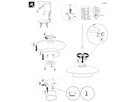 Pièces détachées pour suspension Louis Poulsen modèle PH 3 1⁄2-2 1⁄2 Verre metal