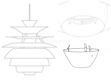 Pièces détachées pour suspension Louis Poulsen modèle PH Snowball
