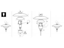 Pièces détachées pour lampadaire Louis Poulsen modèle PH 3 1⁄2-2 1⁄2