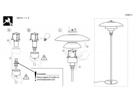 Pièces détachées pour lampadaire Louis Poulsen modèle PH 3 1⁄2-2 1⁄2