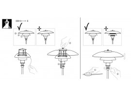 Pièces détachées pour lampadaire Louis Poulsen modèle PH 3 1⁄2-2 1⁄2