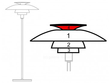 Pièces détachées pour lampadaire Louis Poulsen modèle PH 80