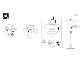 Pièces détachées pour lampe à poser Louis Poulsen modèle PH 2/1