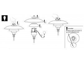 Pièces détachées pour lampe de table Louis Poulsen modèle PH 3/2