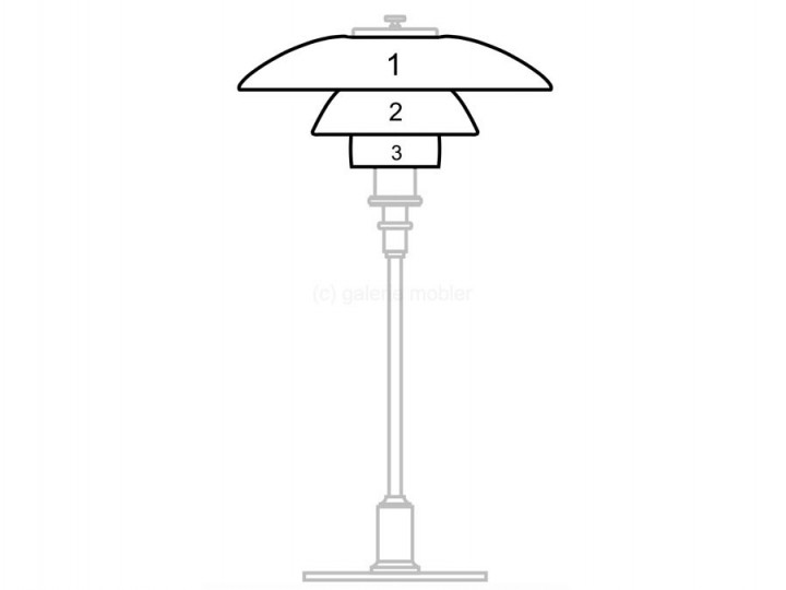 Pièces détachées pour lampe de table Louis Poulsen modèle PH 3/2