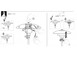 Pièces détachées pour lampe de table Louis Poulsen modèle PH 3/2