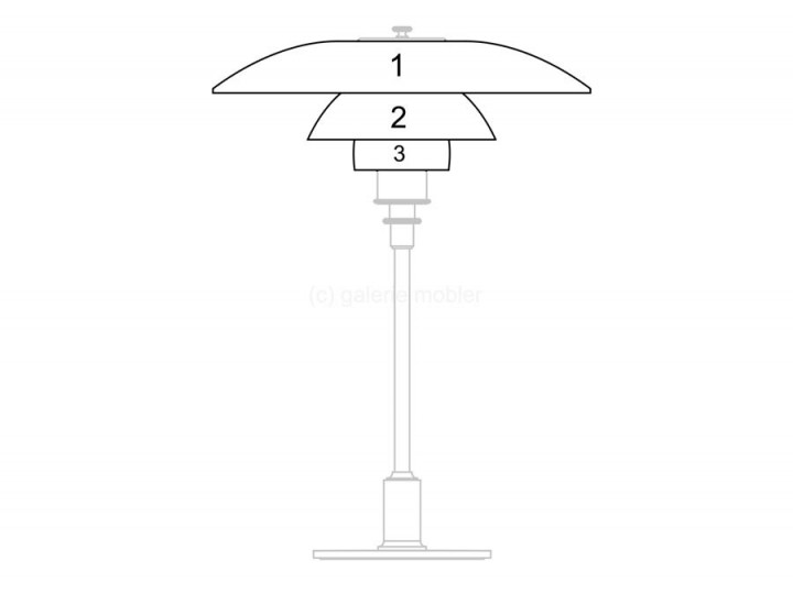 Pièces détachées pour lampe de table Louis Poulsen modèle PH 3 1⁄2-2 1⁄2 Verre