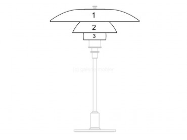 Pièces détachées pour lampe de table Louis Poulsen modèle PH 3 1⁄2-2 1⁄2 Verre