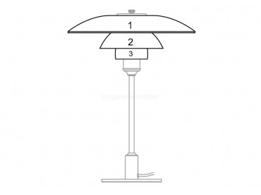 Pièces détachées pour lampe de table Louis Poulsen modèle PH 3 1⁄2-2 1⁄2  metal