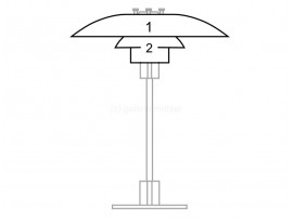 Pièces détachées pour lampe de table Louis Poulsen modèle PH 4/3 