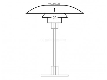 Pièces détachées pour lampe de table Louis Poulsen modèle PH 4/3 