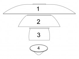 Pièces détachées pour suspension Louis Poulsen modèle PH 4 1⁄2-4 verre