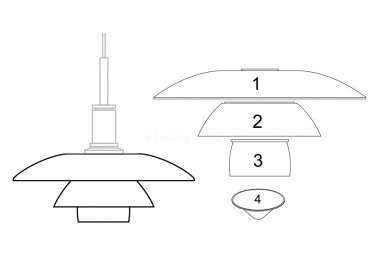 Spare parts for Louis Poulsen pendant lamp PH 4 1⁄2-4