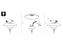 Pièces détachées pour lampadaire Louis Poulsen modèle PH 4 1⁄2-3 1⁄2 Verre