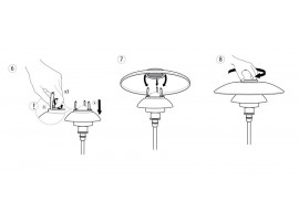 Pièces détachées pour lampadaire Louis Poulsen modèle PH 4 1⁄2-3 1⁄2 Verre