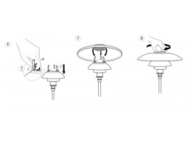 Pièces détachées pour lampe de table Louis Poulsen modèle PH 4 1⁄2-3 1⁄2 Verre